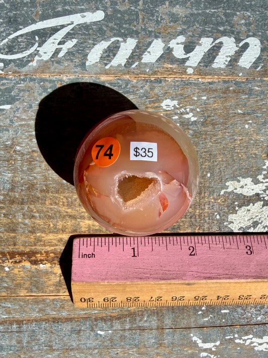 Gorgeous Druzy Carnelian Sphere | Opt 74