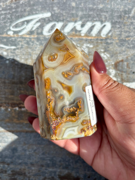 Gorgeous Seganite Agate Tower Exclusively from Brazil *Rare Find*