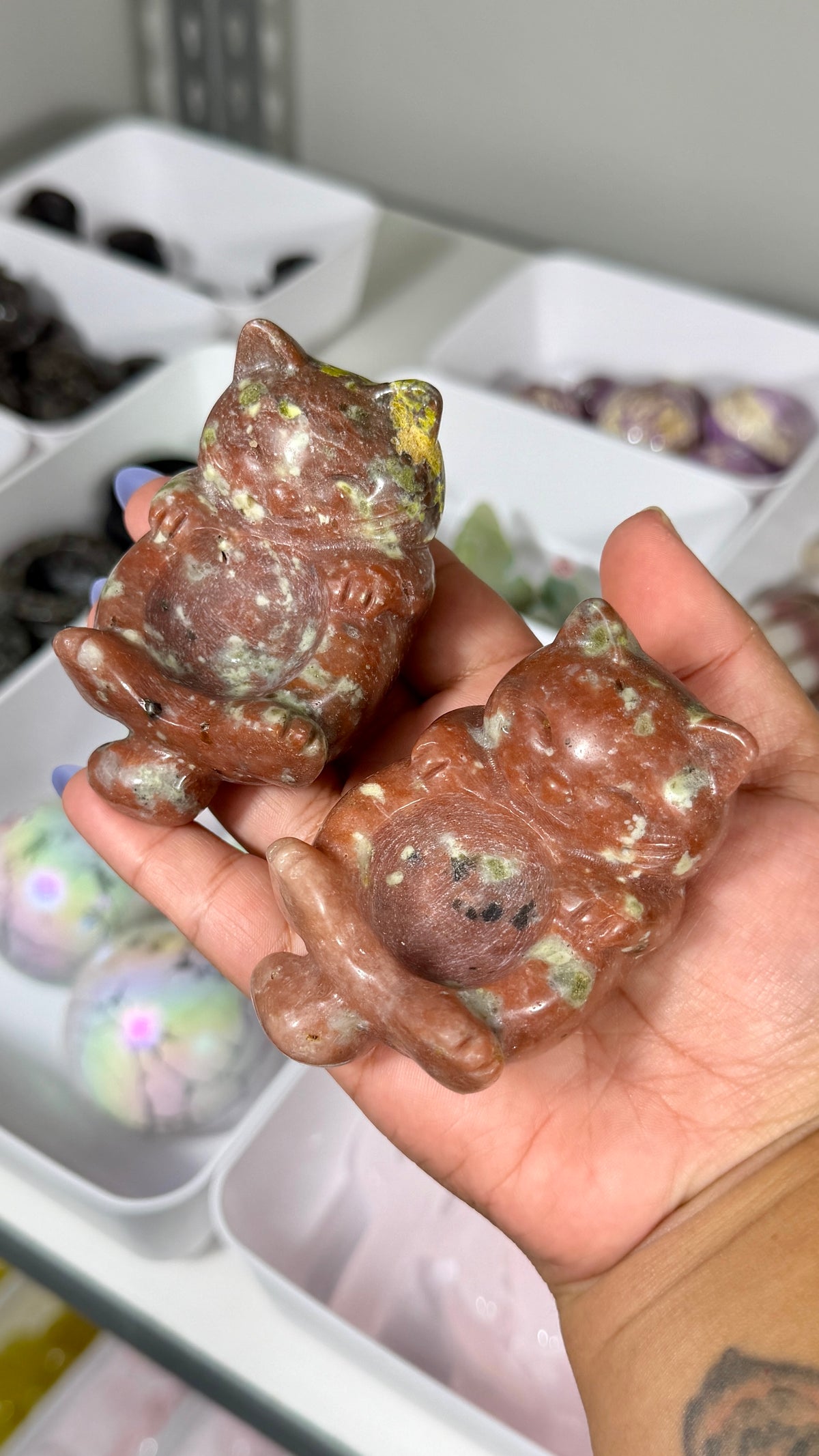 One (1) Adorable Peach Blossom Cat Bowl | Intuitively Chosen
