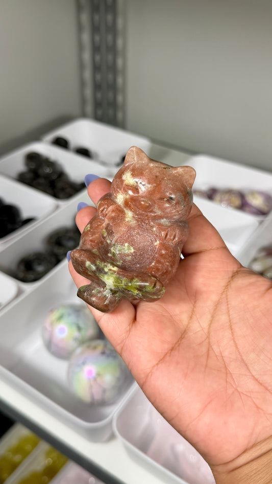 One (1) Adorable Peach Blossom Cat Bowl | Intuitively Chosen