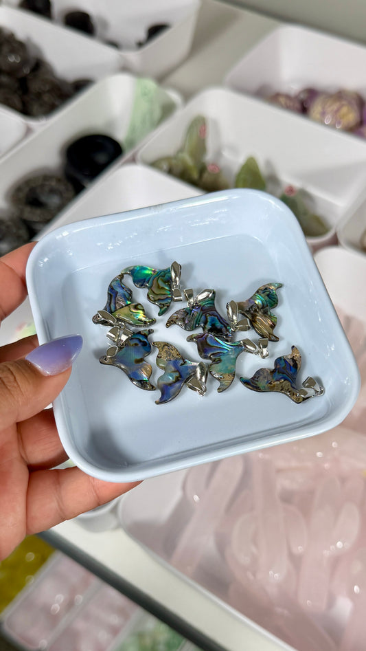 One (1) Abalone Shell Whale Tail Pendant | Intuitively Chosen