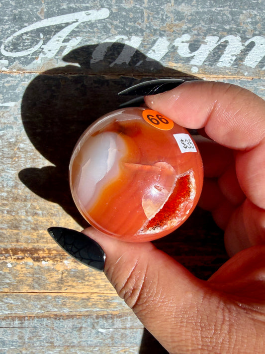 Gorgeous Druzy Carnelian Sphere | Opt 66