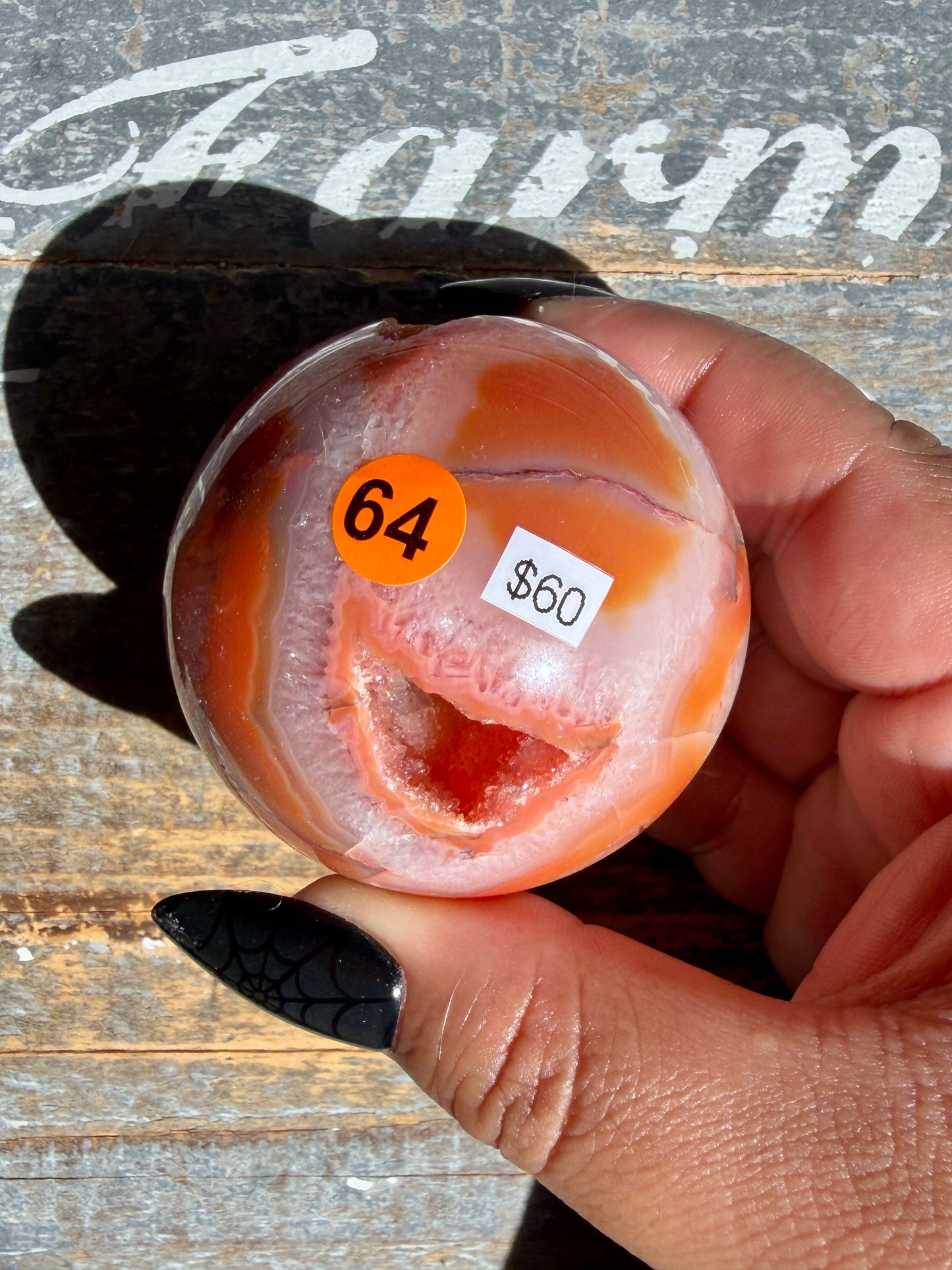 Gorgeous Druzy Carnelian Sphere | Opt 64