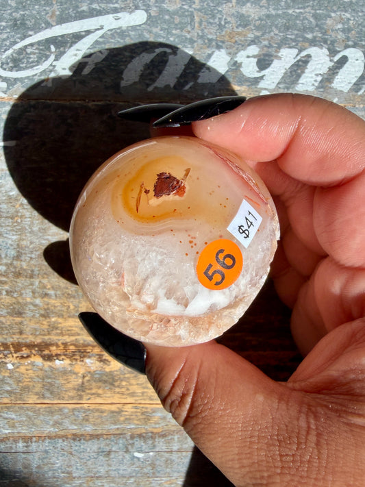 Gorgeous Druzy Carnelian Sphere | Opt 56