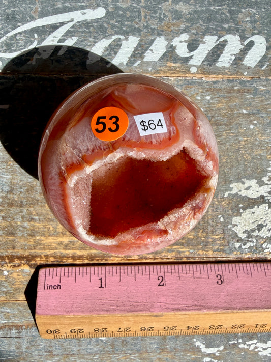Gorgeous Druzy Carnelian Sphere | Opt 53