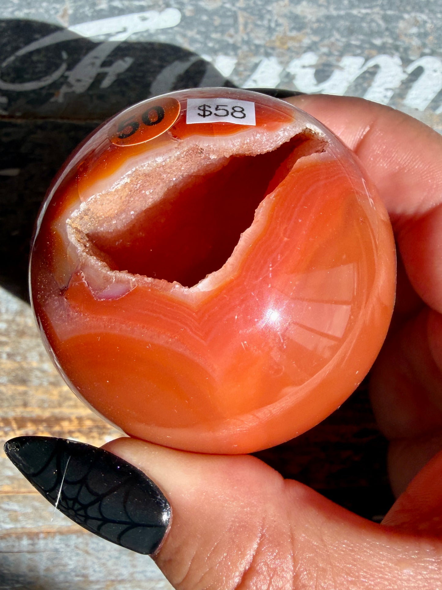 Gorgeous Druzy Carnelian Sphere | Opt 50