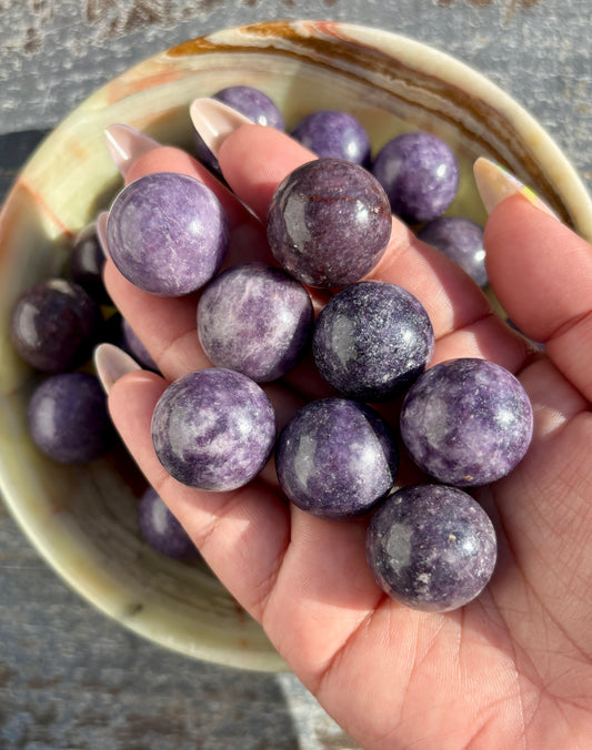 One (1) Lepidolite Mini Sphere | Intuitively Chosen