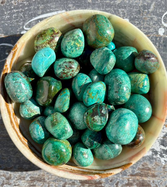 One (1) Chrysocolla Tumble from Peru | Intuitively Chosen