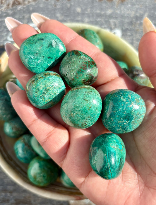One (1) Chrysocolla Tumble from Peru | Intuitively Chosen