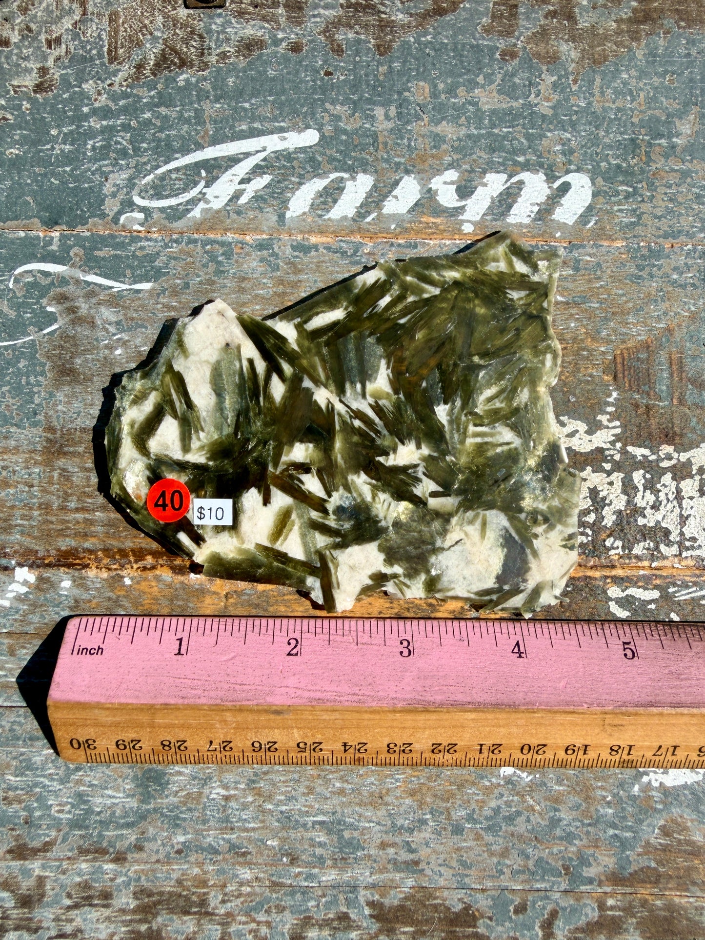 Gorgeous Green Tourmaline with Lepidolite Garnet Slab | Opt 40