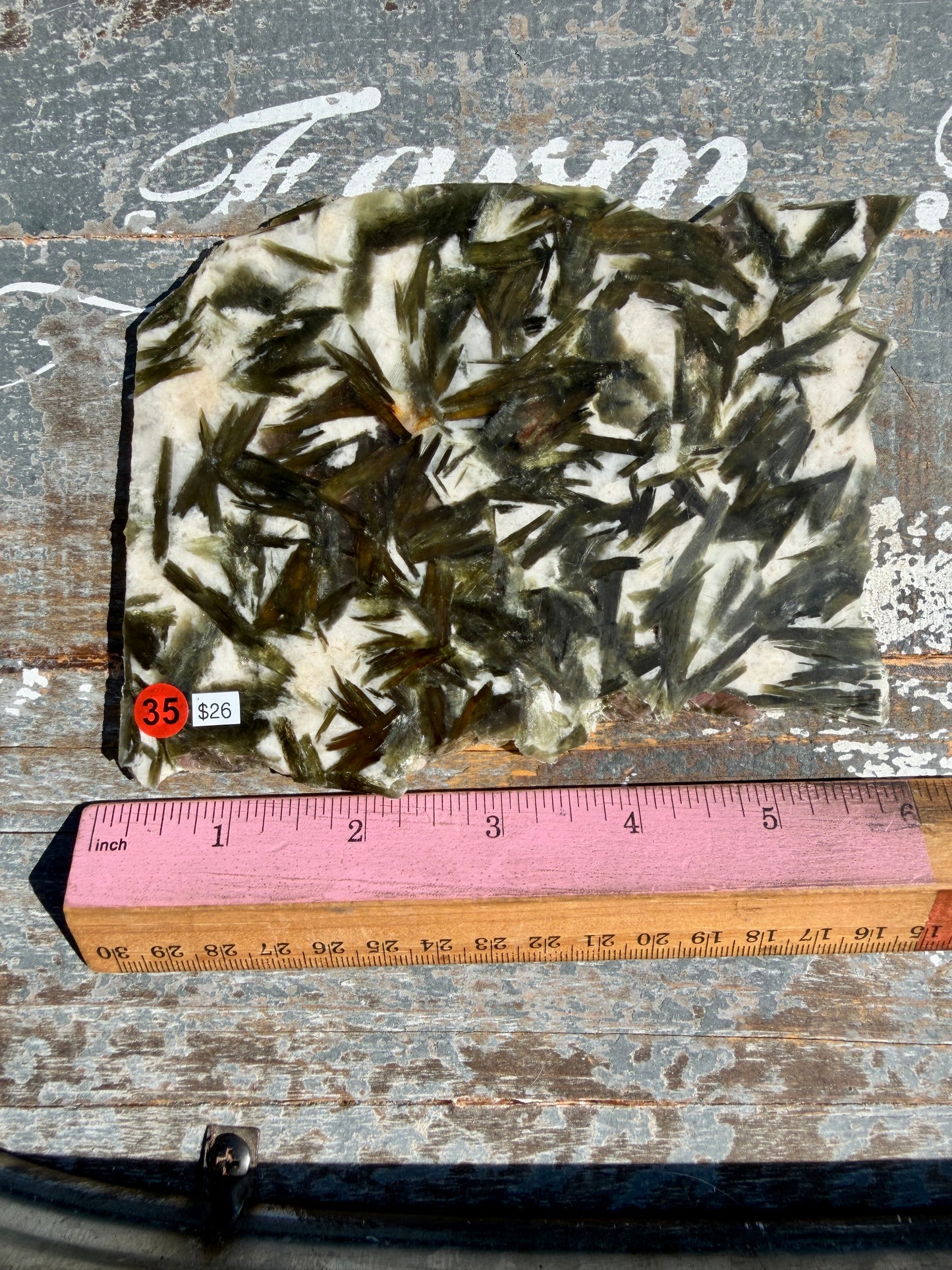 Gorgeous Green Tourmaline with Lepidolite Garnet Slab | Opt 35