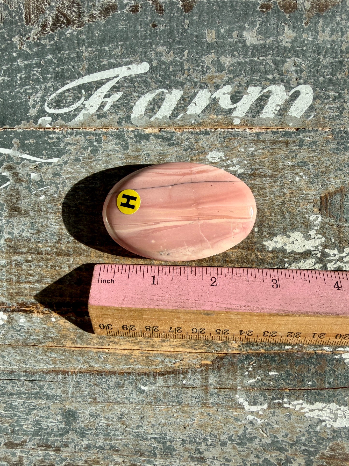 Gorgeous Pink Opal Palm Stone from Australia | Opt H