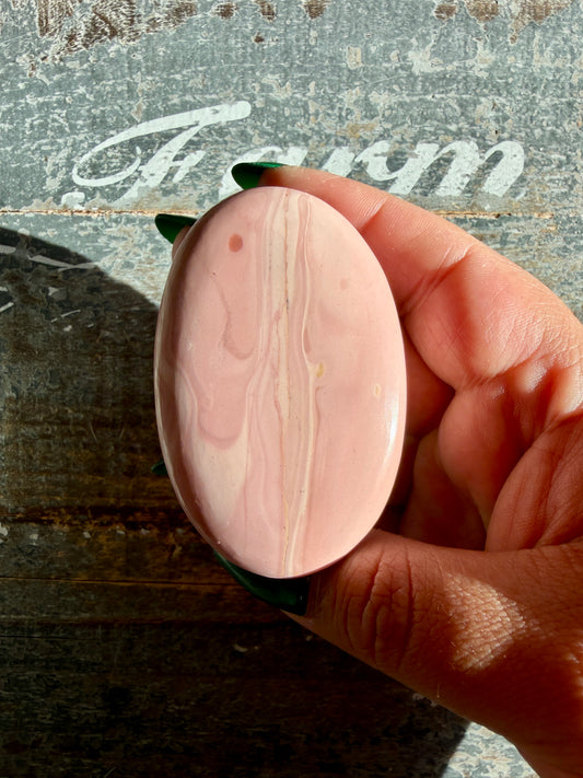 Gorgeous Pink Opal Palm Stone from Australia | Opt D