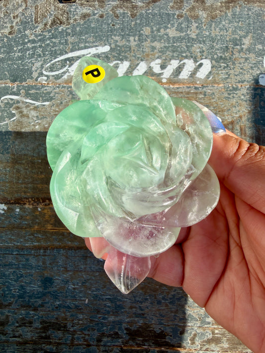 Gorgeous Rainbow Fluorite Flower on Stand | Opt P