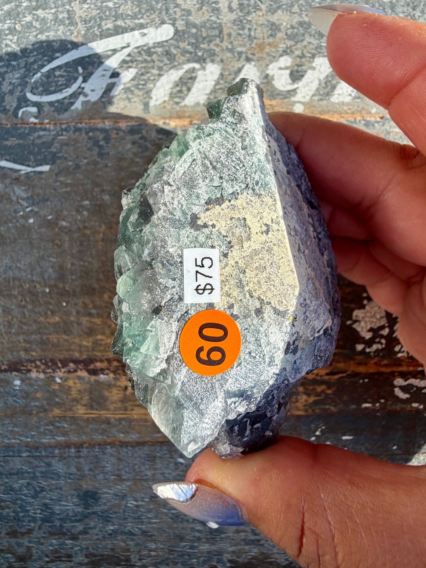 Gorgeous Cubic Dark Blue/Green Fluorite Specimen coated in Pyrite | China | Opt 60