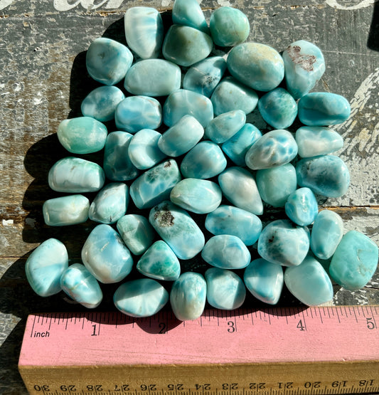 One (1) Gorgeous Larimar Tumbles AAA Grade from the Dominican Republic *Tucson Exclusive*
