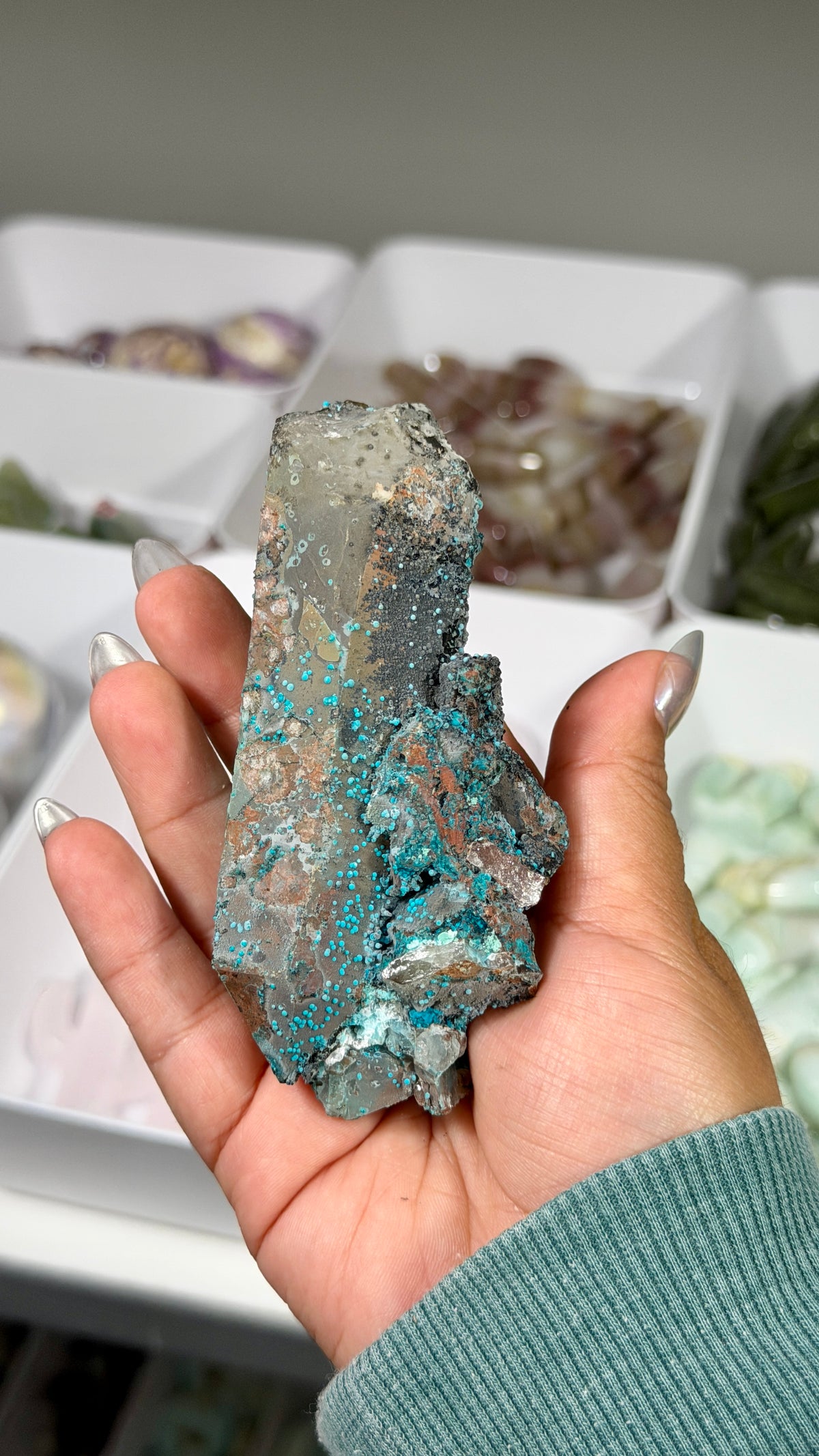 Gorgeous Chrysocolla & Quartz Specimen | Peru | Opt 45