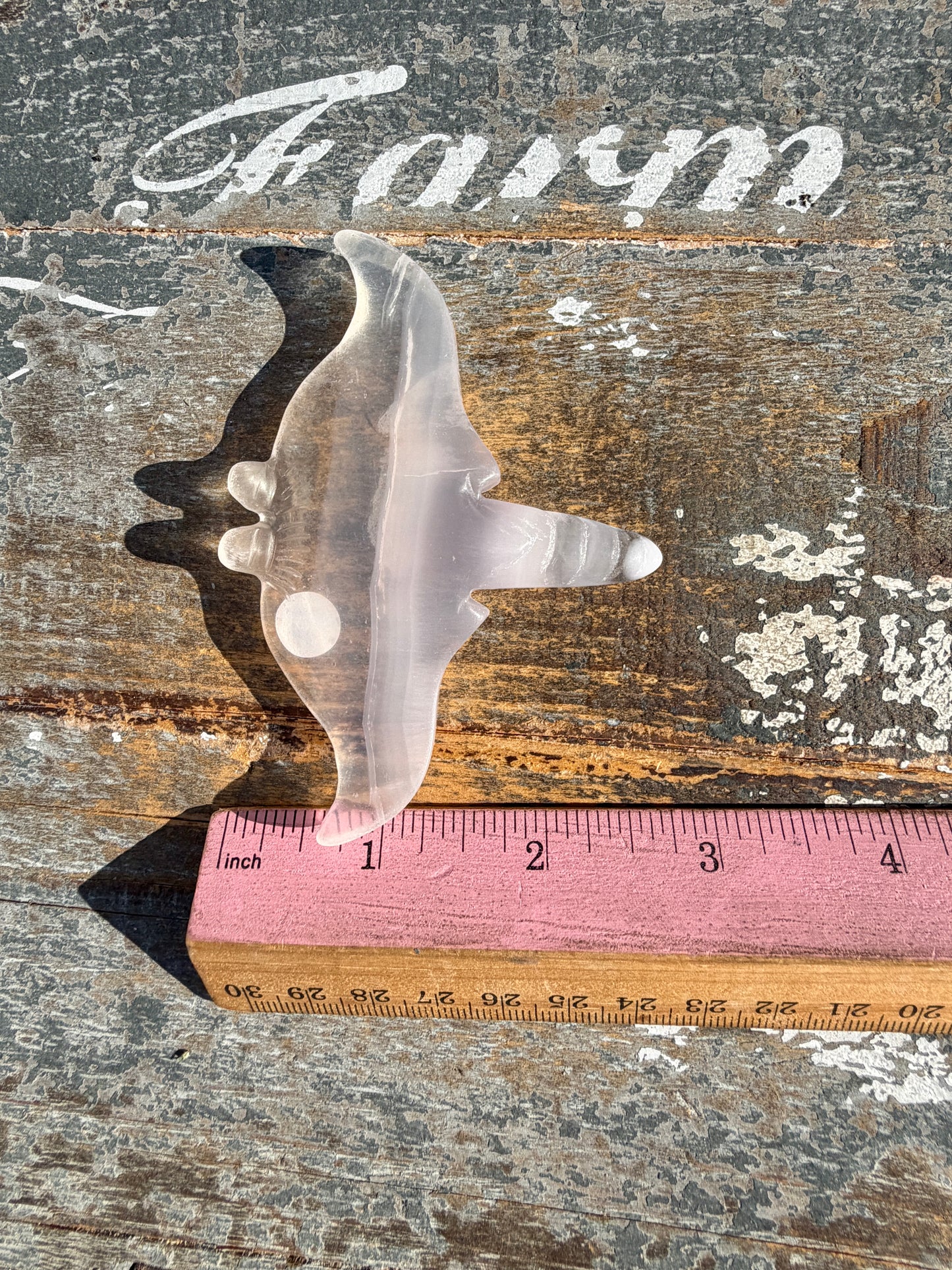 Gorgeous Yttrium Fluorite Sting Ray Carving | Opt D