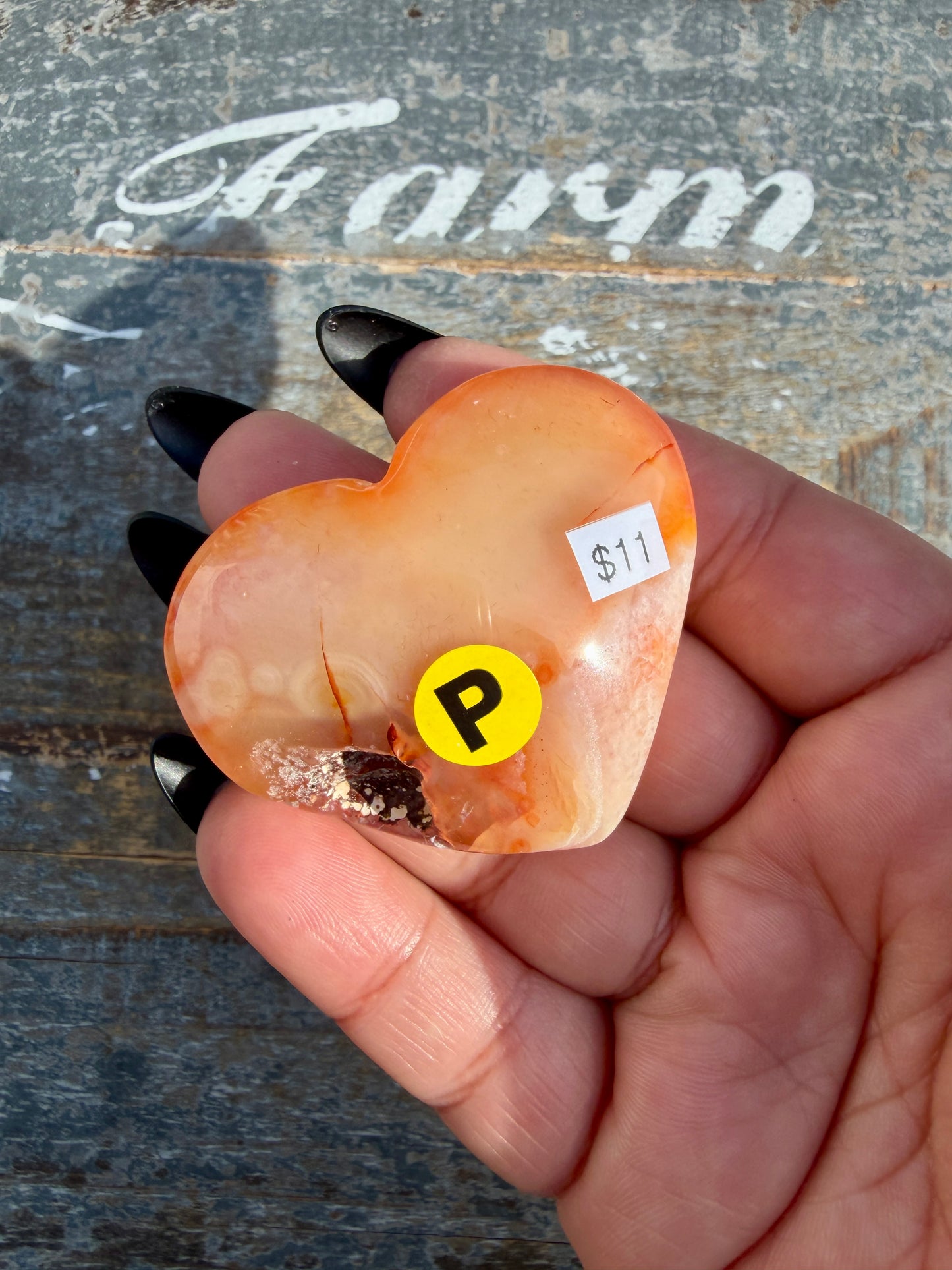 Gorgeous Druzy Carnelian Heart | Opt P