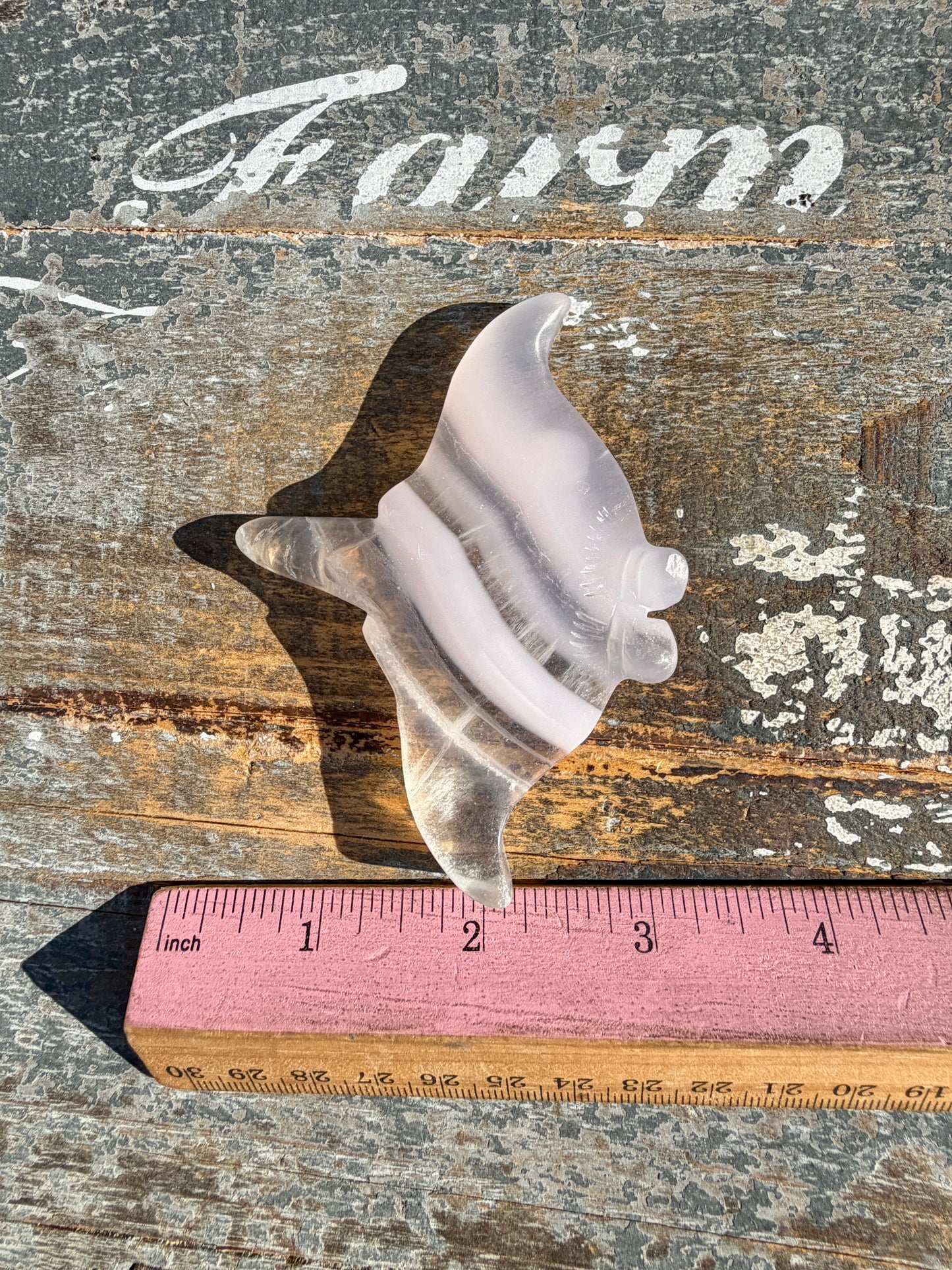 Gorgeous Yttrium Fluorite Sting Ray Carving | Opt F