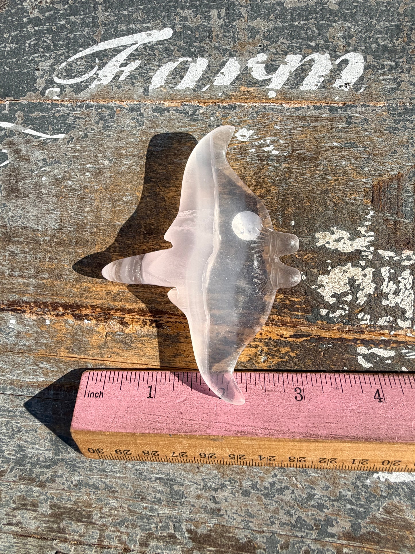 Gorgeous Yttrium Fluorite Sting Ray Carving | Opt H