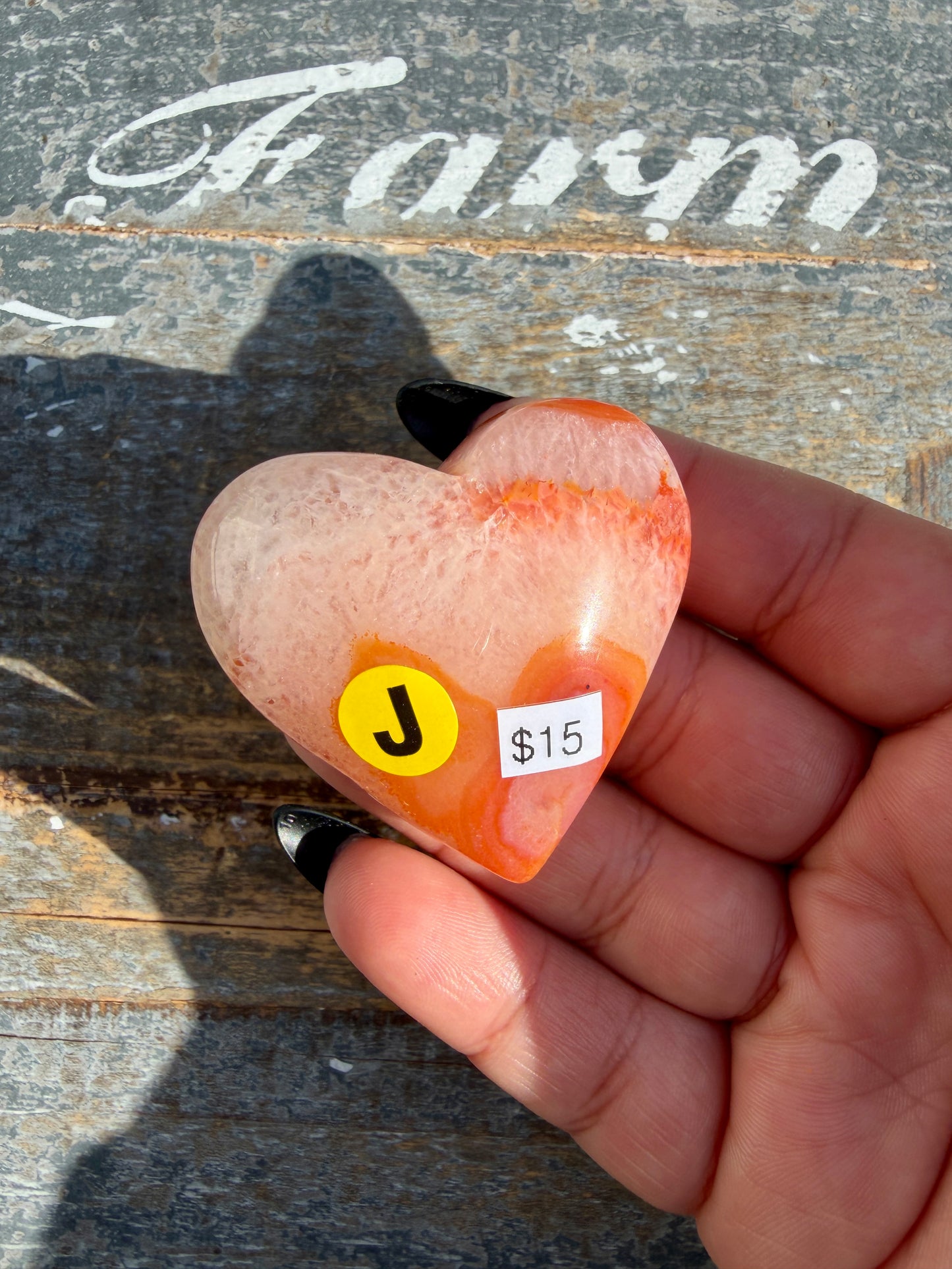 Gorgeous Druzy Carnelian Heart | Opt J