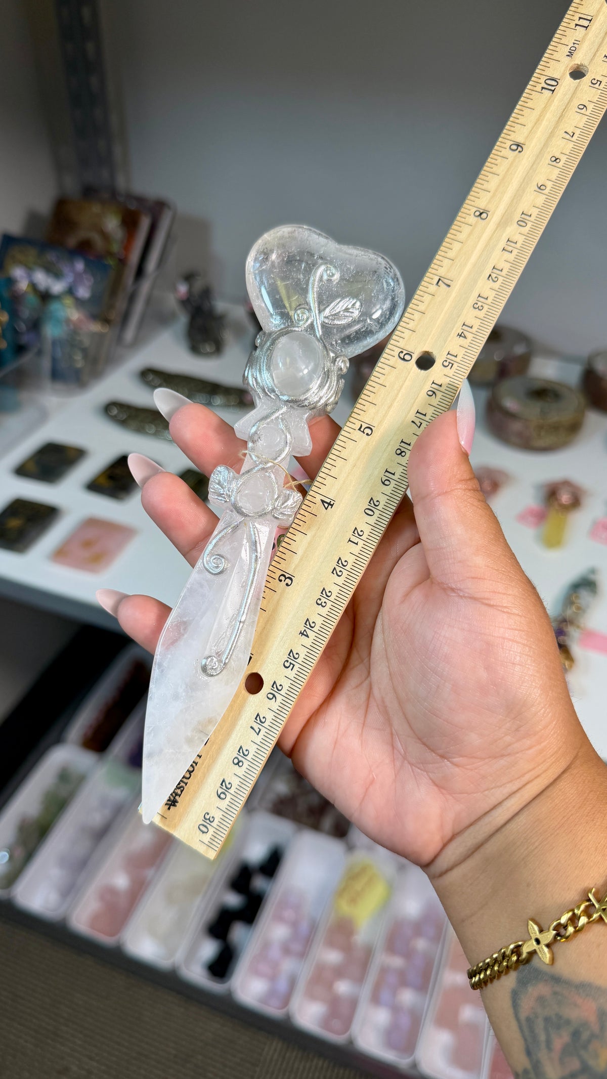 Handcrafted Heart Fairy Crystal Wand | Clear Quartz | Opt 86