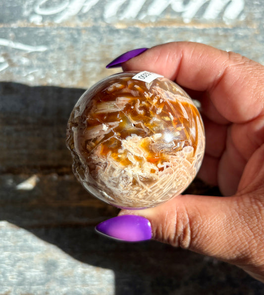Gorgeous Pink Included Agate Sphere | A