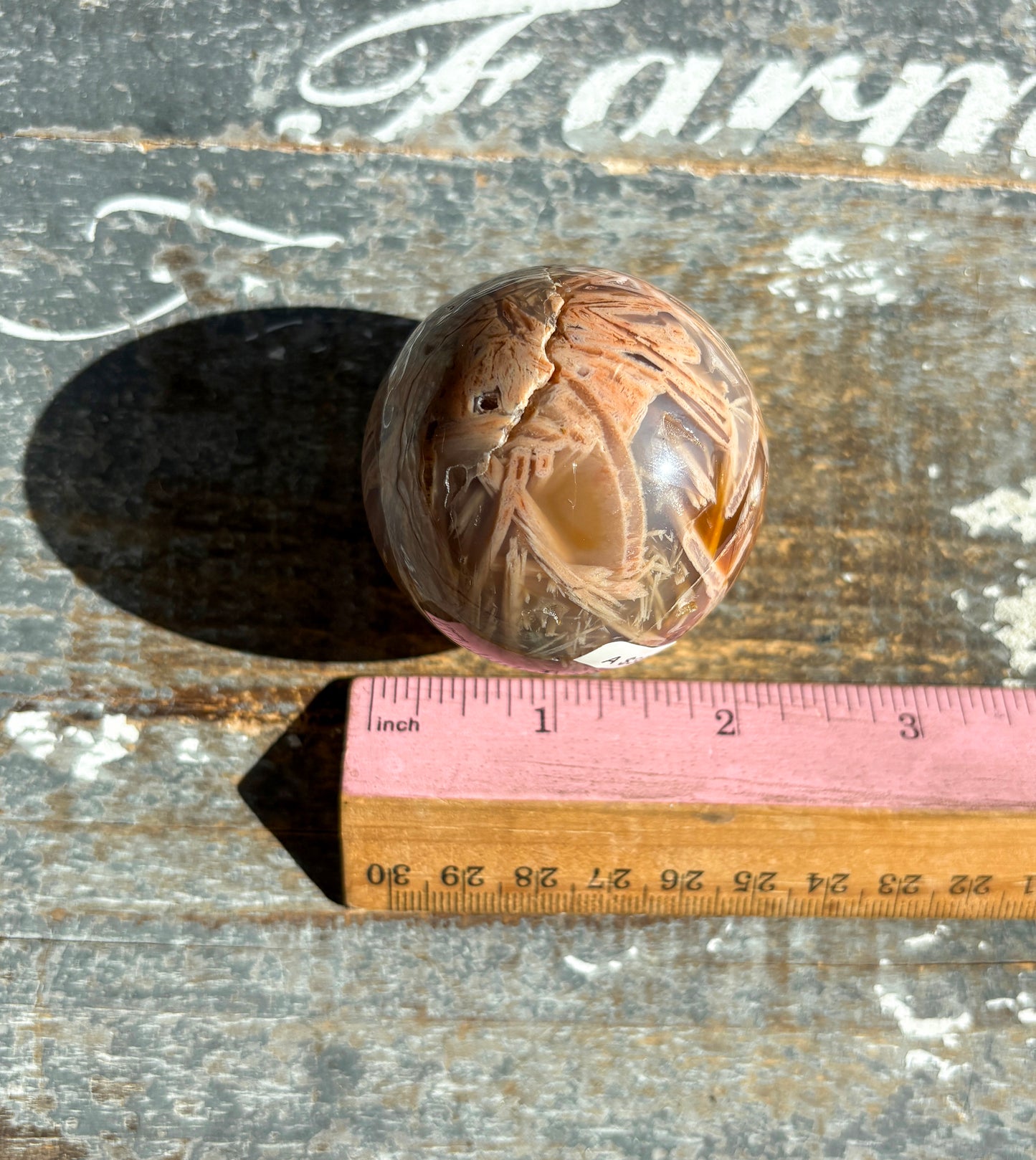 Gorgeous Pink Included Agate Sphere | A
