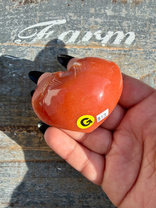 Gorgeous Druzy Carnelian Heart | Opt G