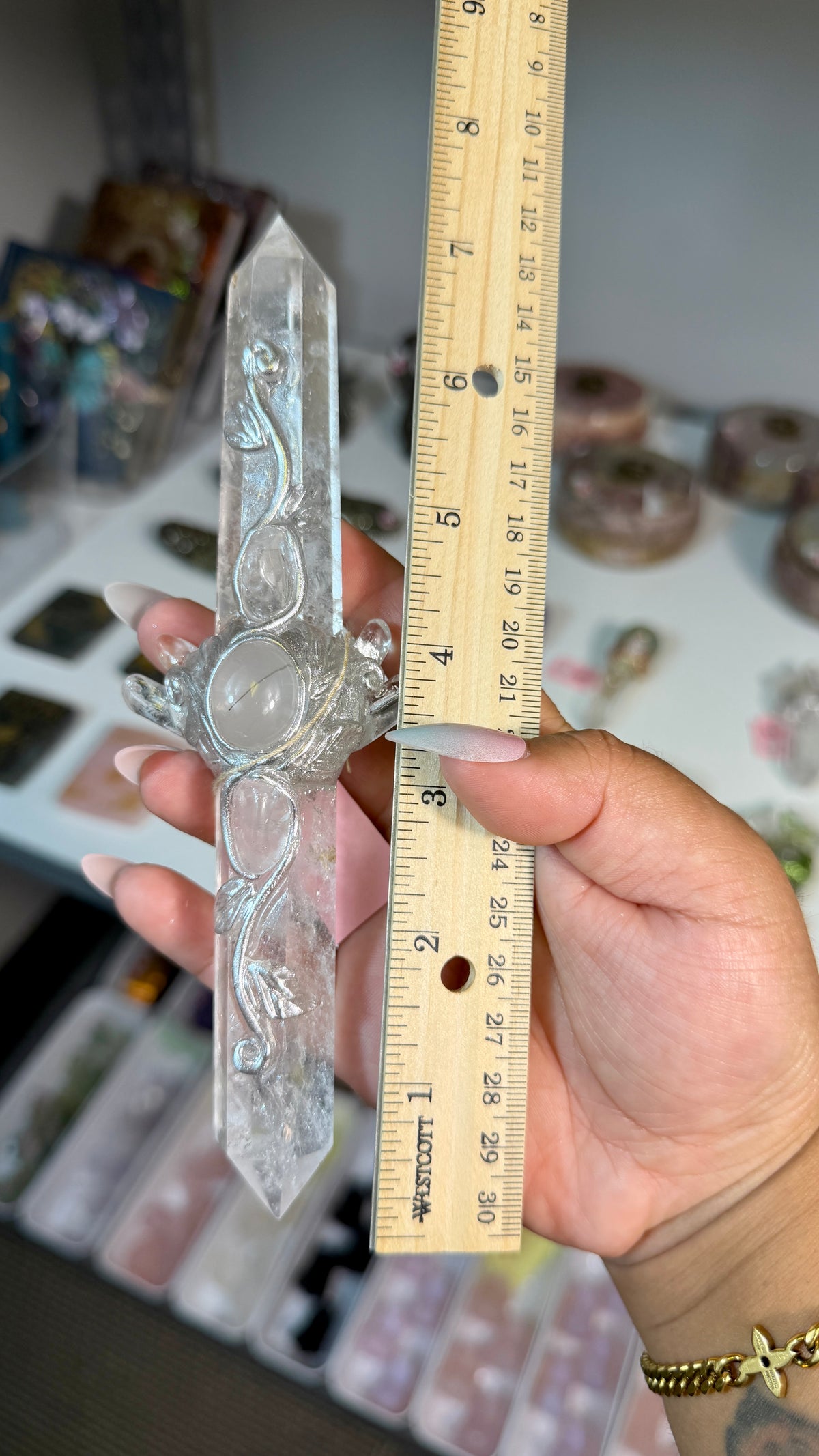Handcrafted Double Point Fairy Crystal Wand | Clear Quartz | Opt 77