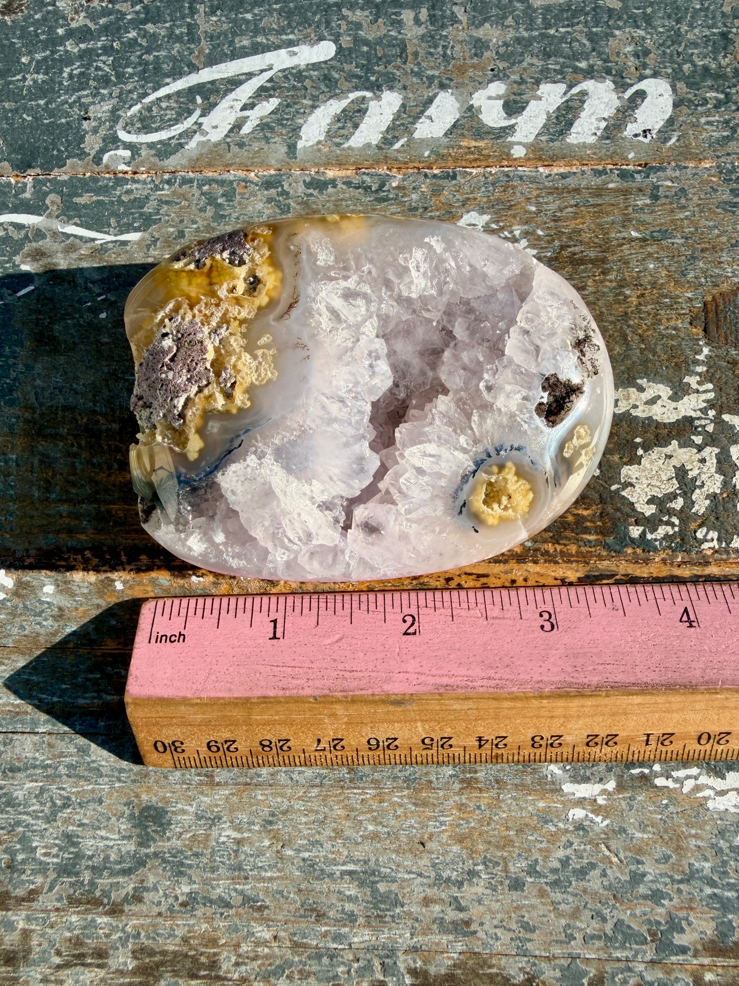 Gorgeous Scenic Moss Agate Freeform with Lavender Druzy | Indonesia | Opt 11