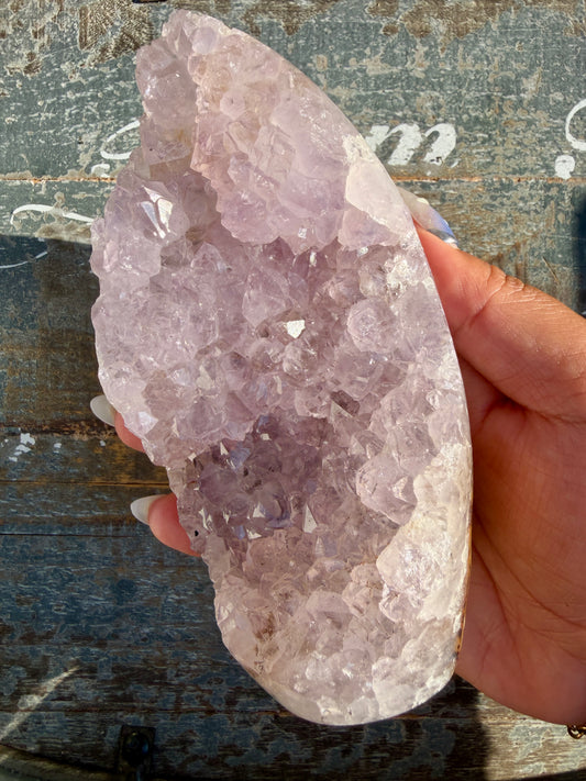 Gorgeous Scenic Moss Agate Freeform with Lavender Druzy | Indonesia | Opt 18