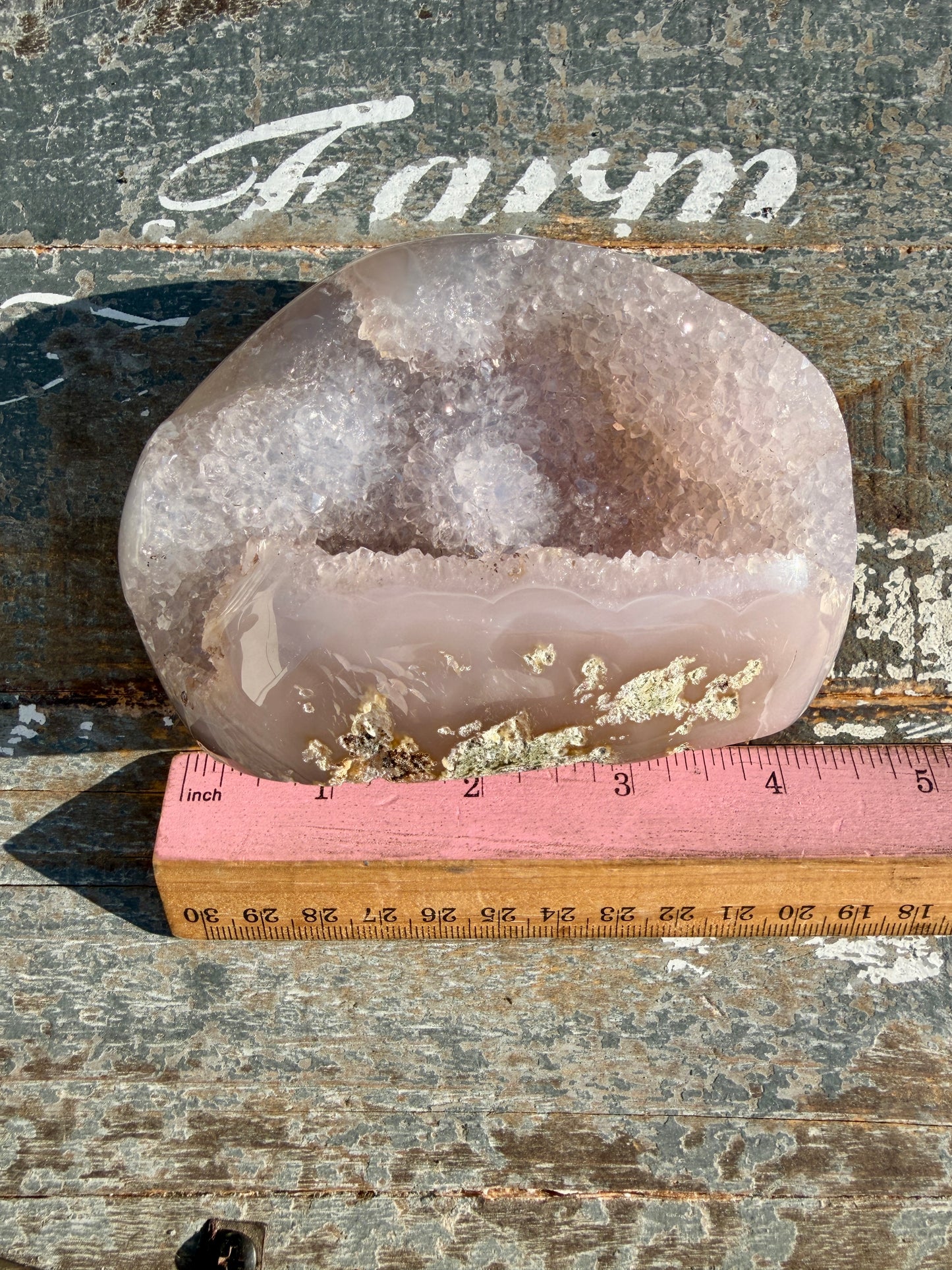 Gorgeous Scenic Moss Agate Freeform with Lavender Druzy | Indonesia | Opt 12
