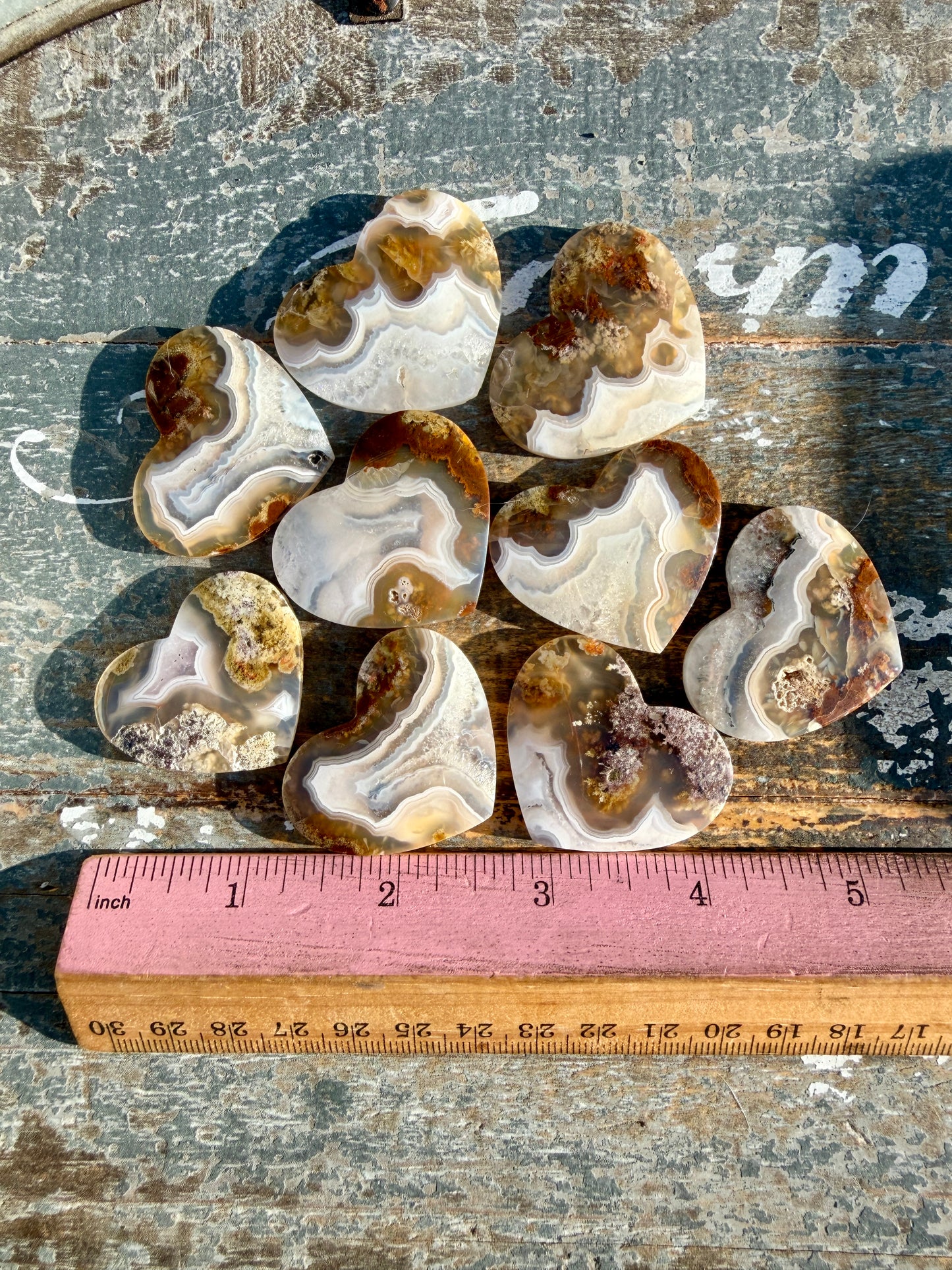 One (1) Gorgeous Scenic Moss Agate Heart (flat back) Style D | Indonesia | Intuitively Chosen