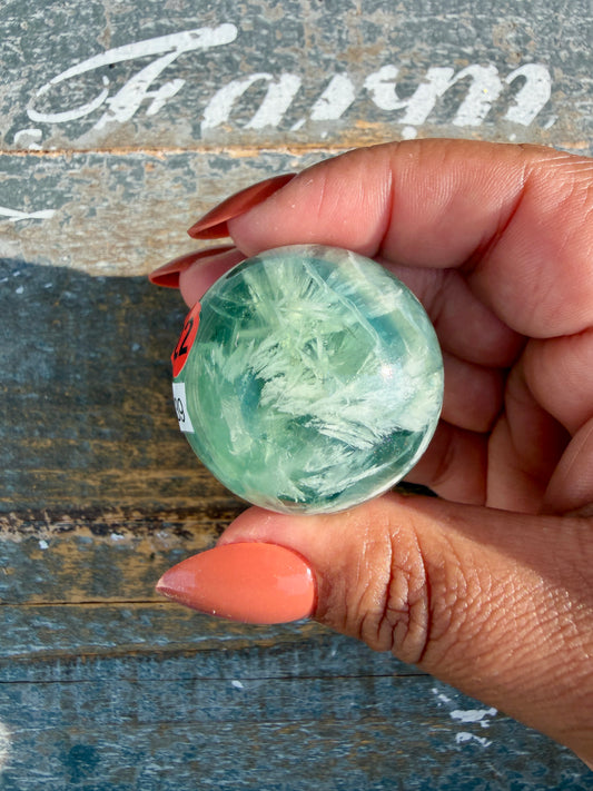 Gorgeous Feathered Fluorite Sphere | Opt 22
