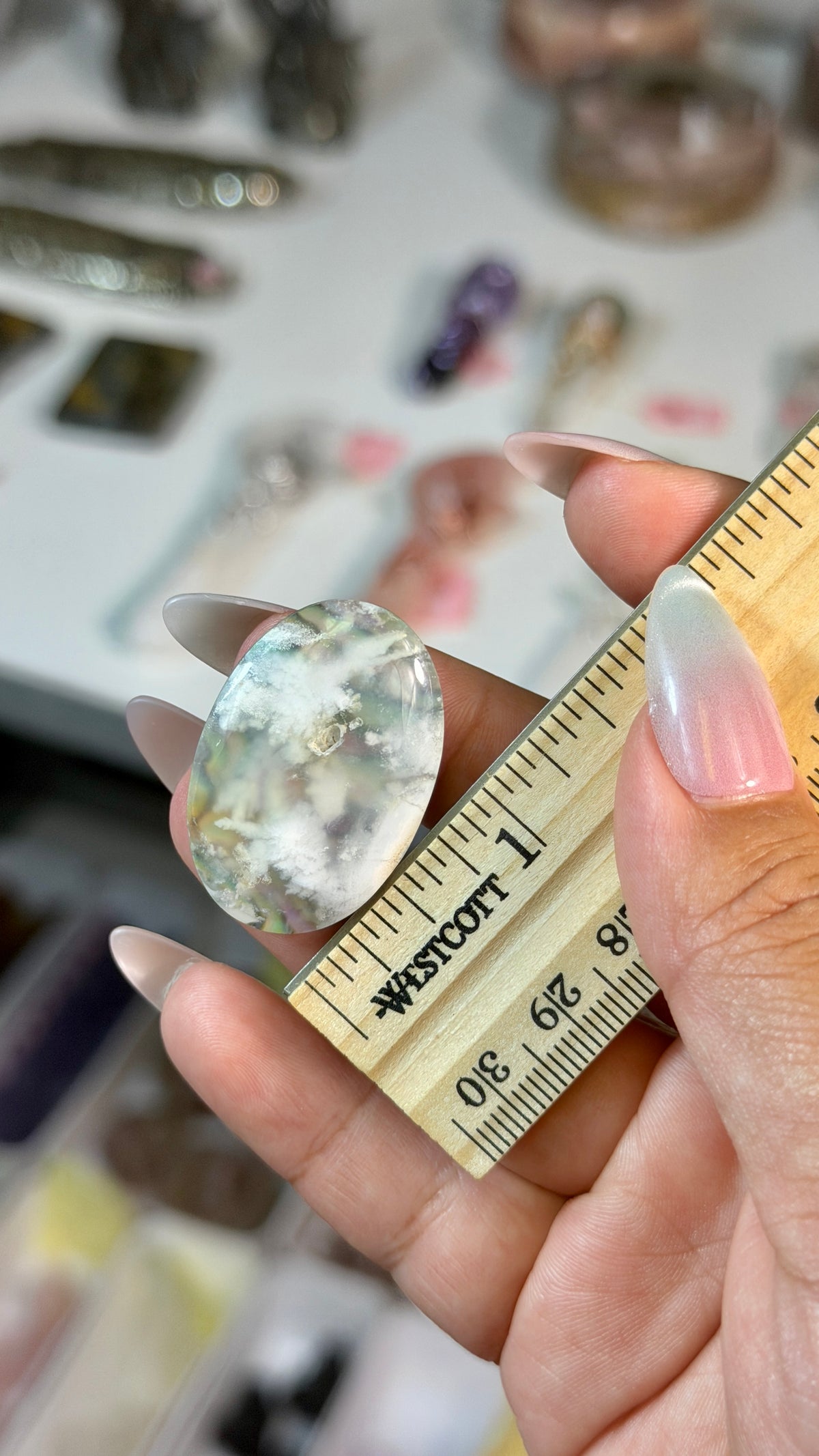 Gorgeous Aura Moon Effect Bonded Gemstone Cab | Opt 7 | Denver Gem Show Find