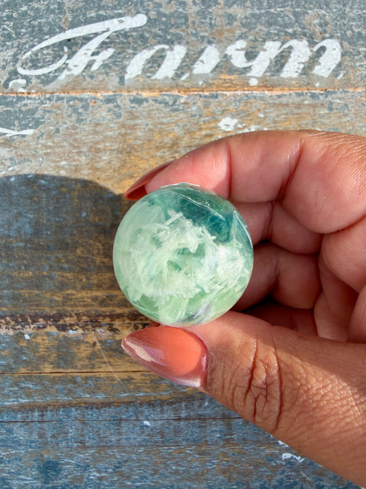 Gorgeous Feathered Fluorite Sphere | Opt 20
