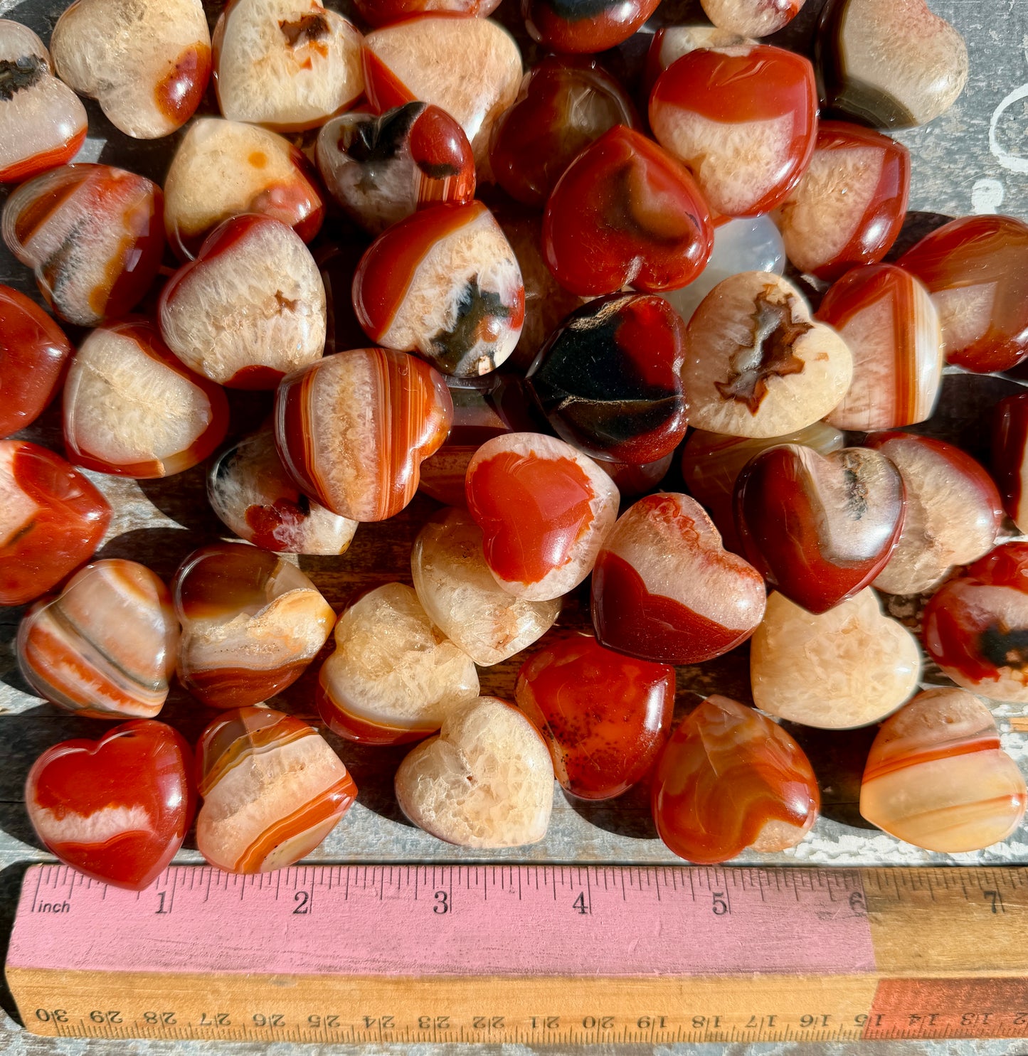 One (1) Banded Carnelian in Quartz Mini Heart | Intuitively Chosen