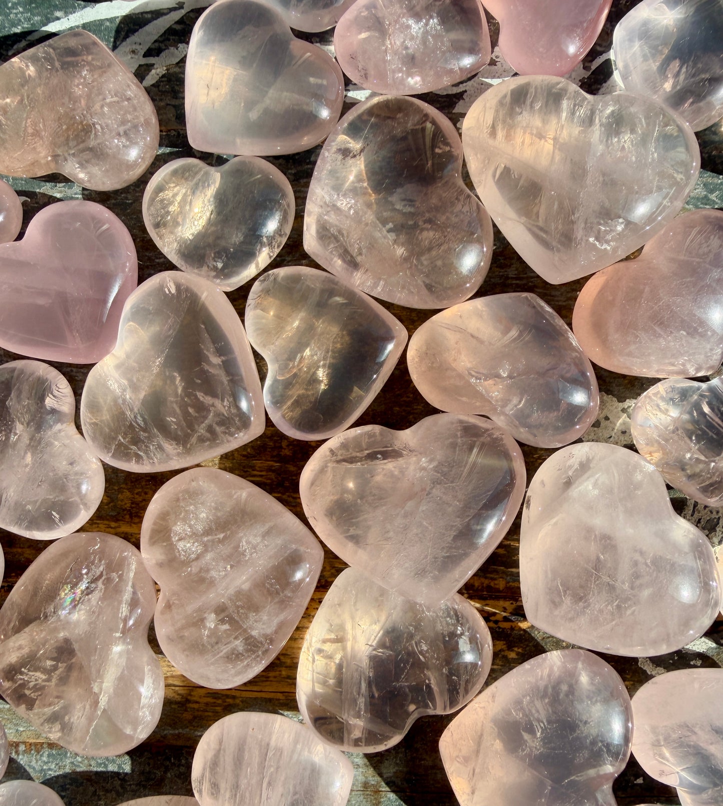 One (1) Ice Rose Quartz Hearts (2 Sizes) | Intuitively Chosen