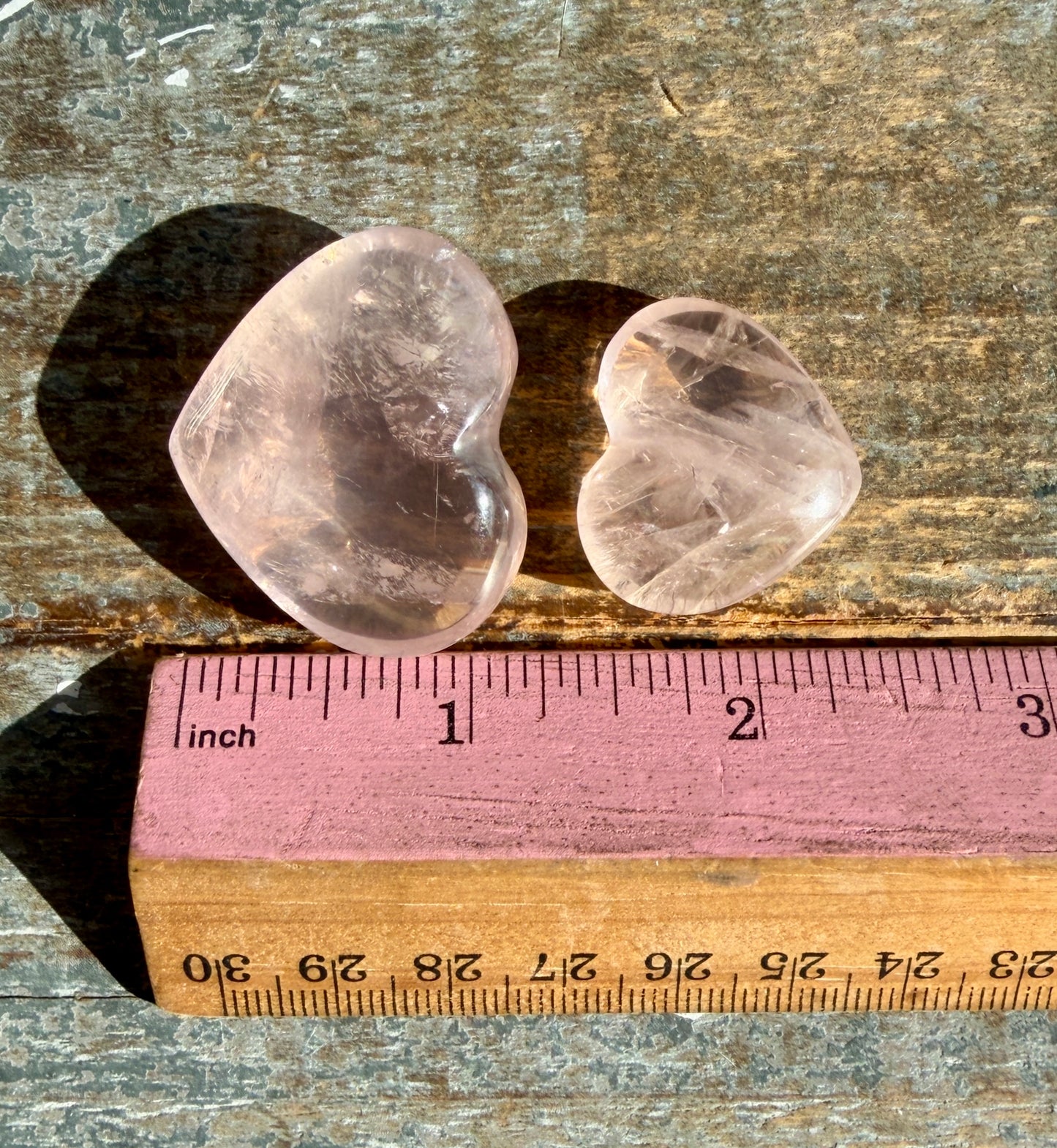 One (1) Ice Rose Quartz Hearts (2 Sizes) | Intuitively Chosen
