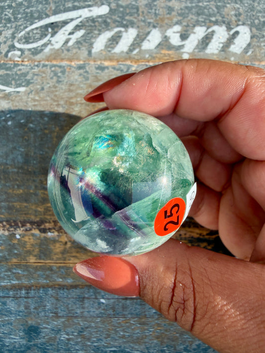 Gorgeous Feathered Fluorite Sphere | Opt 25