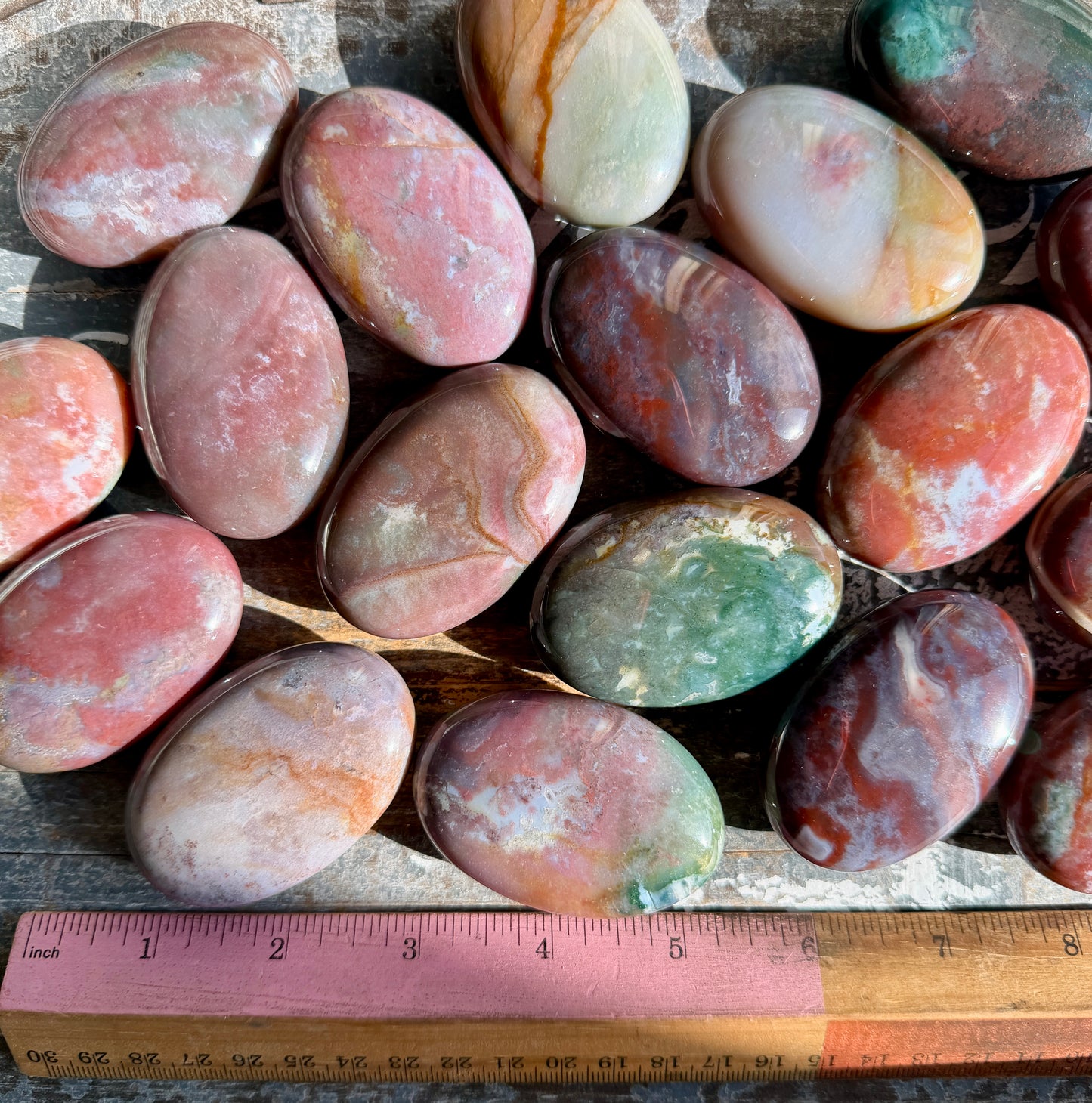 One (1) Sea Jasper Palm Stone | India | Intuitively Chosen