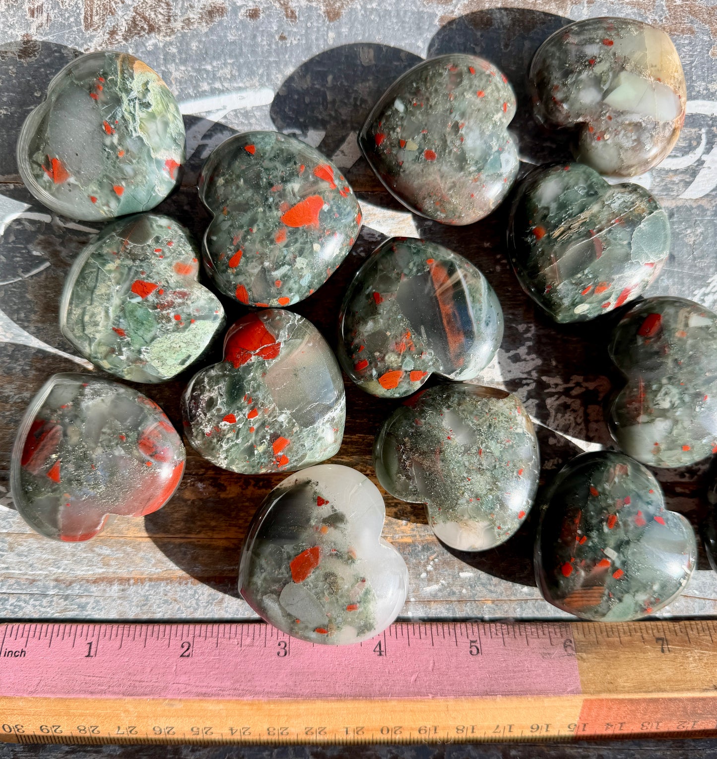 One (1) African Blood Stone Heart | Intuitively Chosen