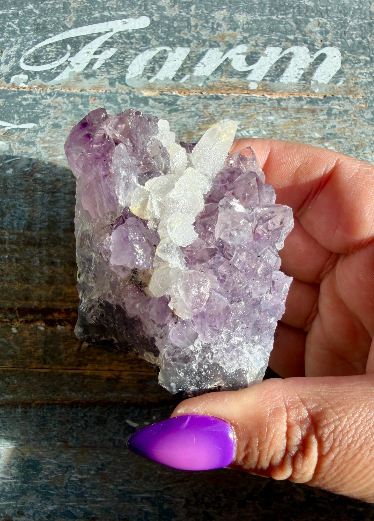 Gorgeous Amethyst with Druzy Calcite Specimen from Brazil | Opt H1