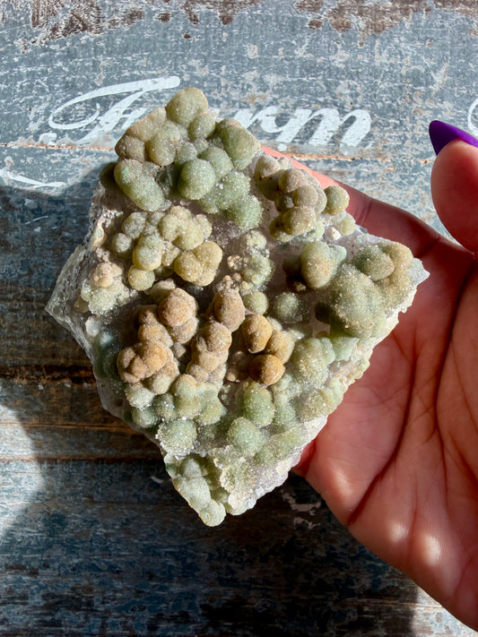 Gorgeous Green Rainbow Amethyst Druzy Specimen from Brazil | Opt Z