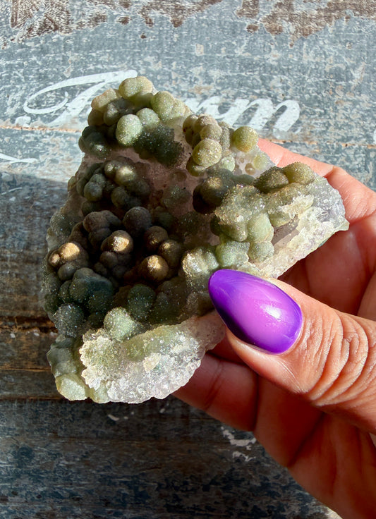 Gorgeous Green Rainbow Amethyst Druzy Specimen from Brazil | Opt Z