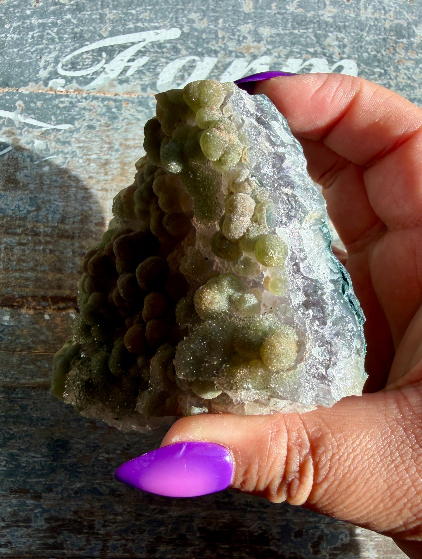 Gorgeous Green Rainbow Amethyst Druzy Specimen from Brazil | Opt Z