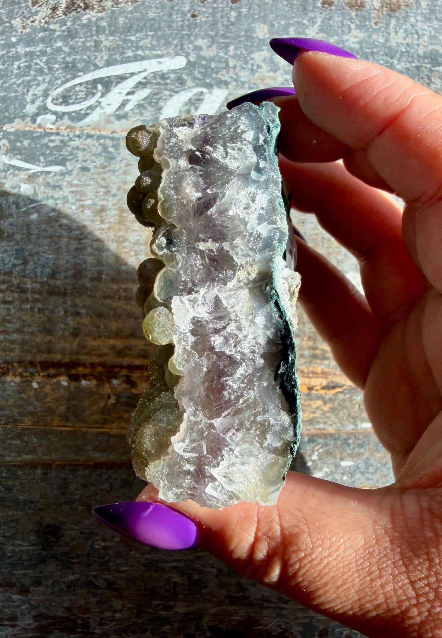 Gorgeous Green Rainbow Amethyst Druzy Specimen from Brazil | Opt Z