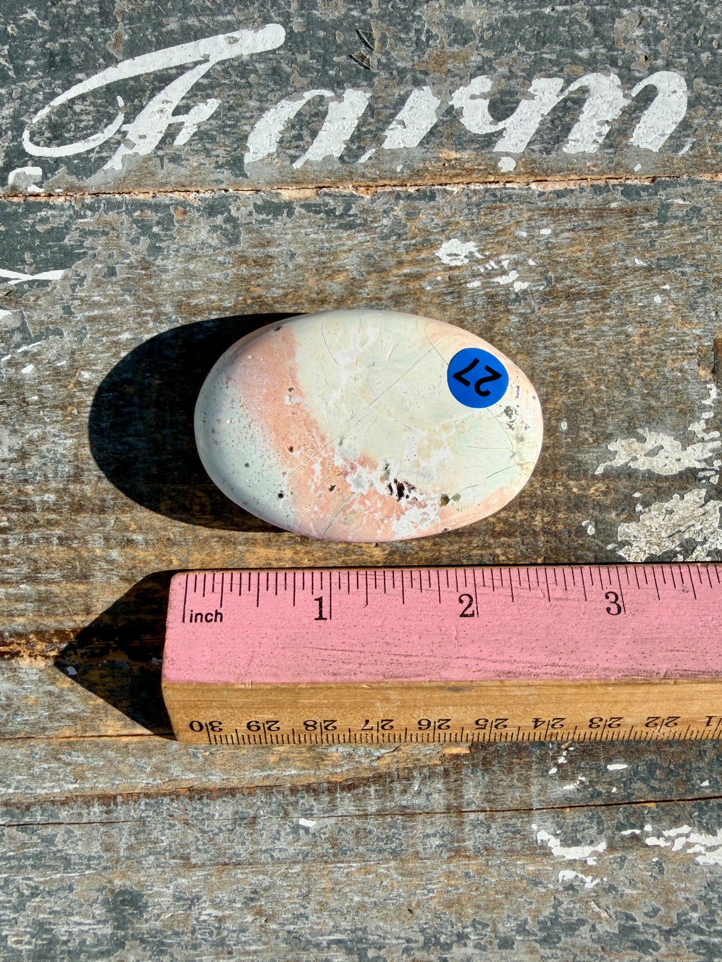 Pastel Unicorn Jasper Palm Stone | India | Opt 27